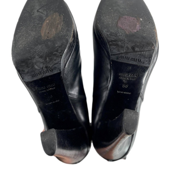 Miu Miu Black Platform Heeled Bootie European Size 36 EUC - Picture 12 of 12